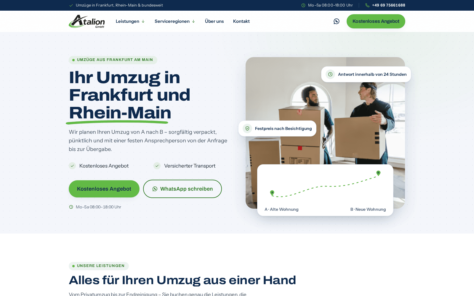 Screenshot aus dem Projekt Atalion GmbH